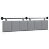 vidaXL Testata appesa Rigato Grigio chiaro 210 x 55 x 5 cm Tessuto