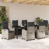 vidaXL Set da Pranzo per Giardino 7 pcs Grigio chiaro polyrattan