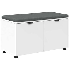 vidaXL Panca per ingresso con cuscino con porta Bianco 80 x 38 x 46 cm