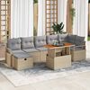 vidaXL Set Divano da Giardino 8 pcs Beige polyrattan