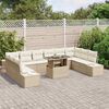 vidaXL Set Divano da Giardino 11 pcs Beige Poly Rattan