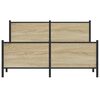 vidaXL Giroletto senza Materaso in Metallo Rovere Sonoma 140x190 cm