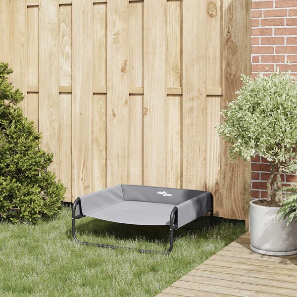 vidaXL Letto per Cani Grigio chiaro 70 x 70 x 28,5 cm Acciaio