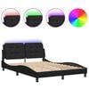 vidaXL Giroletto con LED senza Materasso Zadar Nero 120x200 cm