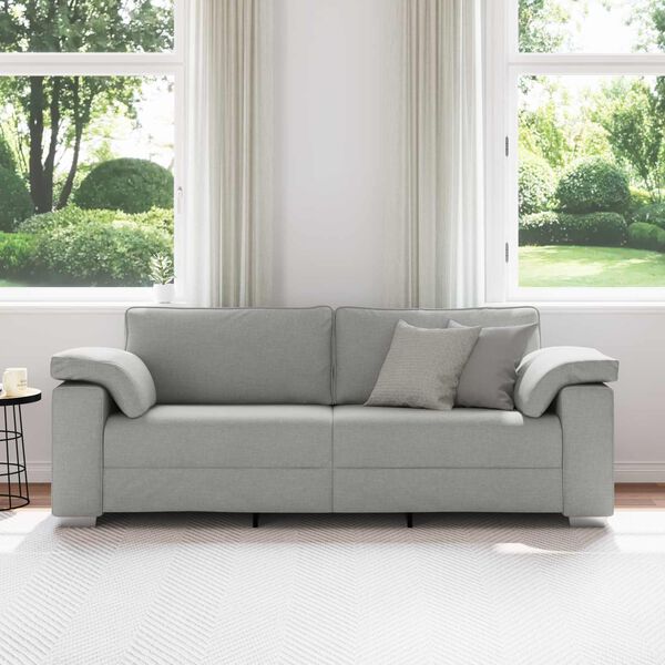 vidaXL Divano Grigio Nuvola 219 x 77 x 82 cm Tessuto