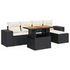 vidaXL Set Divano da Giardino 6 pz con Cuscini Nero in Polyrattan