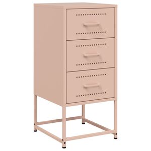 vidaXL Comodino Rosa 36x39x78 cm in Acciaio