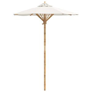 vidaXL Ombrello da giardino &Oslash; 150 x 210 cm Bamb&ugrave; Rotondo Bianco Crema