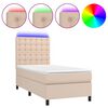 vidaXL Giroletto Molle Materasso e LED Cappuccino 100x200cm Similpelle