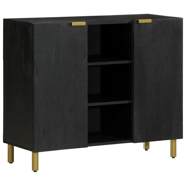 vidaXL Credenza Nera 90x33x75 cm in Legno Multistrato