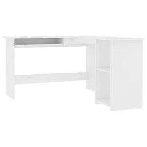 vidaXL Scrivania Angolare a L Bianca 120x140x75cm in Legno Multistrato