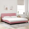 vidaXL Letto con Materasso Hanko Rosa 180x200 cm in Velluto