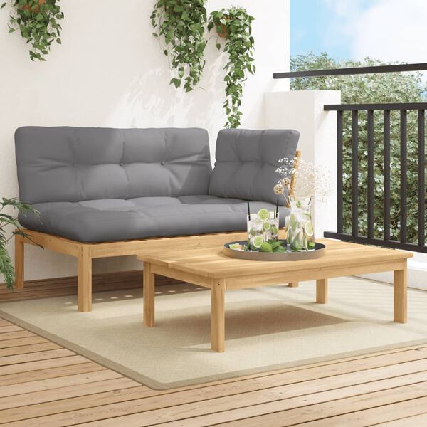 vidaXL Set Divano Pallet da Giardino 2 pz con Cuscini Massello Acacia