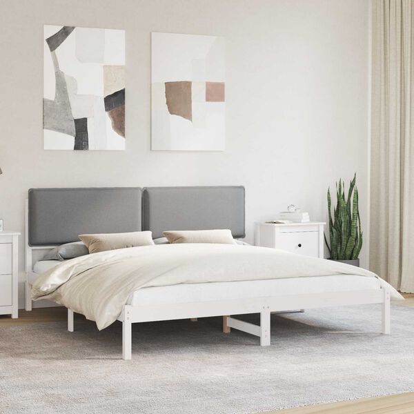 vidaXL Letto con Testiera Rivestita Grigio chiaro 180 x 200 cm