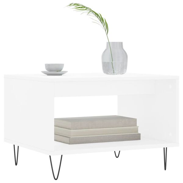 vidaXL Tavolino da Salotto Bianco 60x50x40 cm in Legno Multistrato