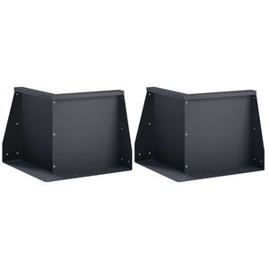 vidaXL Muro di contenimento 2 pz 50 x 50 x 30 cm Acciaio Antracite