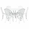 vidaXL Set da Pranzo per Giardino 7 pcs Bianco Alluminio