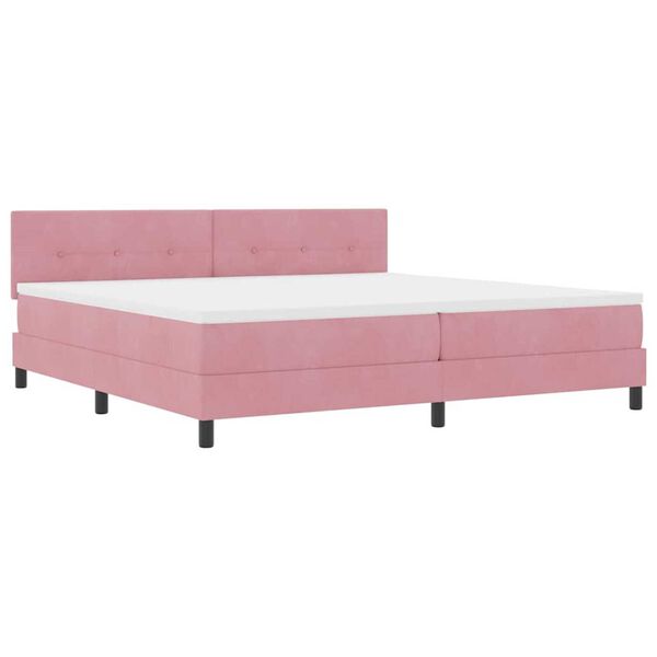 vidaXL Letto a Molle con Materasso Rosa 200 x 200 cm Tessuto