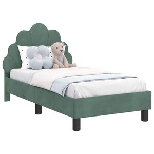 vidaXL Struttura letto per bambini con testata Verde Mare 70 x 140 cm