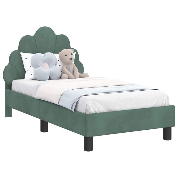 vidaXL Struttura letto per bambini con testata Verde Mare 70 x 140 cm