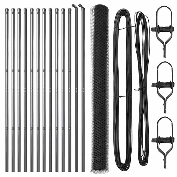 vidaXL Palo della recinzione Grigio 25 x 1,6 m (maglia da 13 mm)