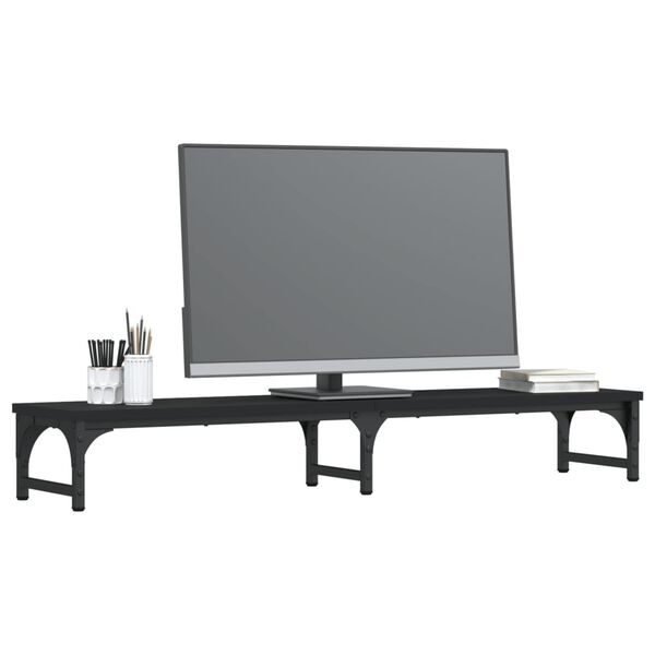 vidaXL Supporto per Monitor Nero 105x23x15,5 cm Legno Multistrato
