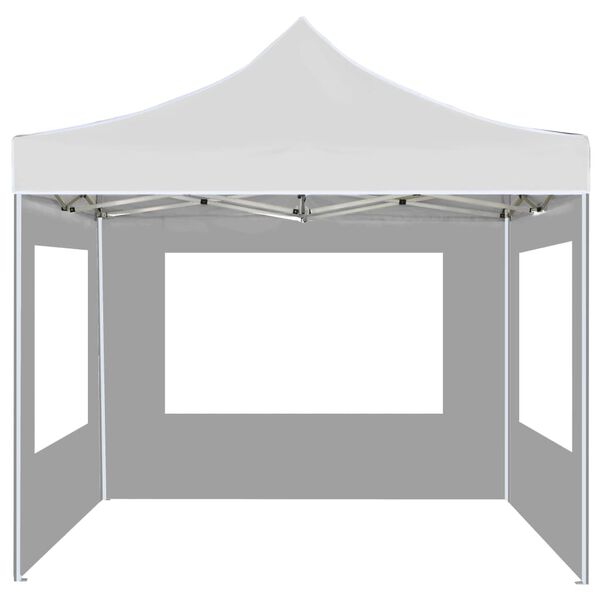 vidaXL Gazebo Pieghevole con Pareti Alluminio 2x2 m Bianco