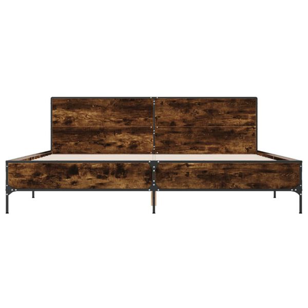 vidaXL Giroletto Rovere Fumo 200x200 cm in Legno Multistrato e Metallo