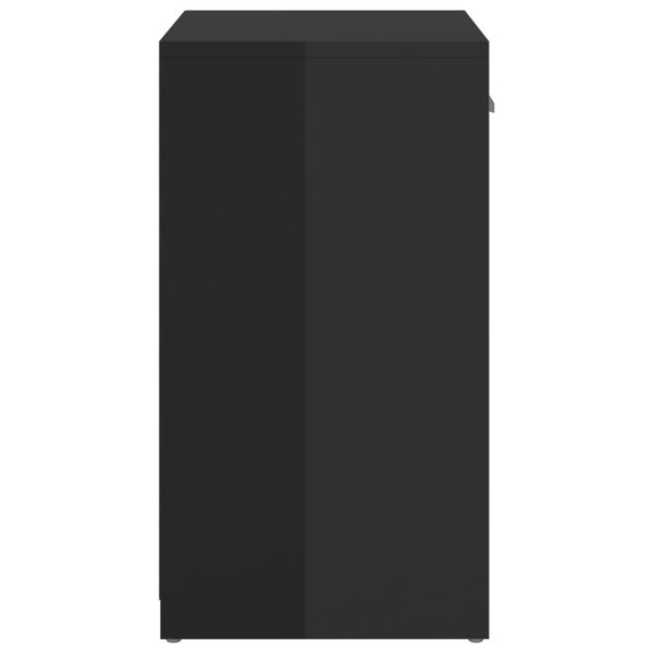 vidaXL Panca Porta Scarpe Nero Lucido 94,5x31x57cm Legno Multistrato