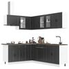 vidaXL Set Mobili da Cucina 11 pz Porto Neri Legno Multistrato