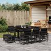 vidaXL Set da Pranzo da Giardino 11 pz con Cuscini in Polyrattan Nero