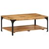 vidaXL Tavolino 2 Livelli 100x55x38 cm Legno Massello Mango e Acciaio