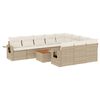 vidaXL Set Divani da Giardino 11 pz con Cuscini Beige in Polyrattan