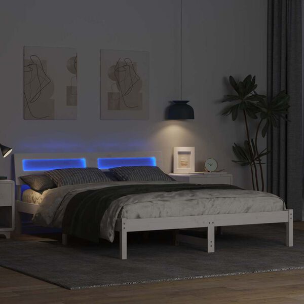 vidaXL Struttura del letto Bianco 150 x 200 cm Pino massello