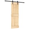 vidaXL Porta scorrevole Naturale e Nero 70 x 210 cm