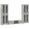 vidaXL Set mobile TV FLORIN 3 pz Grigio cemento Legno ingegnerizzato