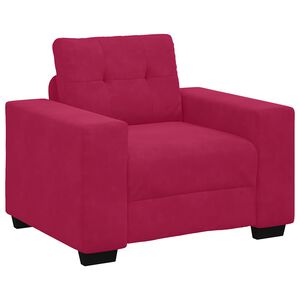 vidaXL Divano Sedia Rosso Vino 100x78x80 cm Velluto