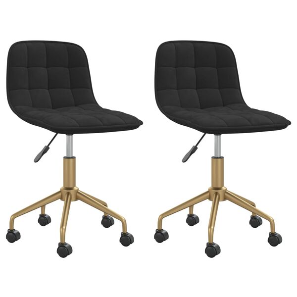 vidaXL Sedie da Pranzo Girevoli 2 pz Nere in Velluto