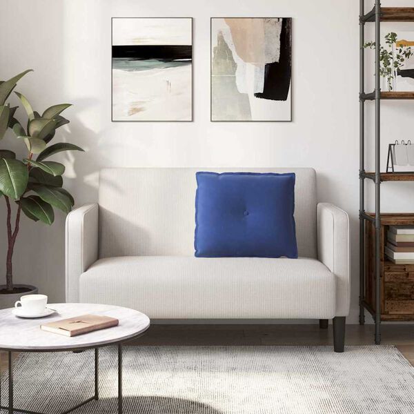 vidaXL Cuscino per Schiena Blu Polizia 60 x 50 cm Tessuto in Cords