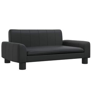 vidaXL Divano per Bambini Nero 70x45x30 cm in Similpelle