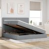 vidaXL Letto con contenitore e materasso Grigio chiaro 200 x 200 cm