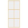 vidaXL Porta Scorrevole Dorata 90x205 Vetro Trasparente ESG Alluminio