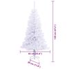vidaXL Albero di Natale artificiale Bianco 120 cm PVC e Acciaio