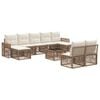 vidaXL Set Divano da Giardino 10 pcs Beige e Bianco Crema polyrattan