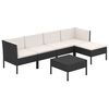 vidaXL Set Divani da Giardino 6 pz con Cuscini in Polyrattan Nero