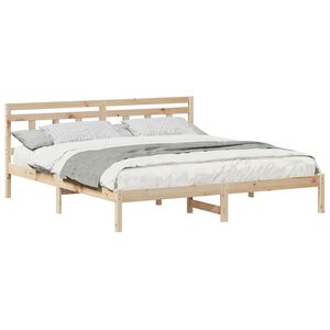 vidaXL Struttura del letto Marrone 200 x 200 cm Pino massello