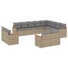 vidaXL Set Divani da Giardino 12 pz con Cuscini Beige in Polyrattan