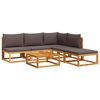 vidaXL Set di divani da giardino 6 pezzi con cuscini in legno di acacia e corda