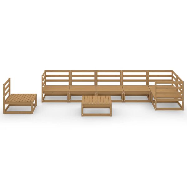 vidaXL Set Salotto da Giardino 8pz Marrone Ambra Legno Massello Pino