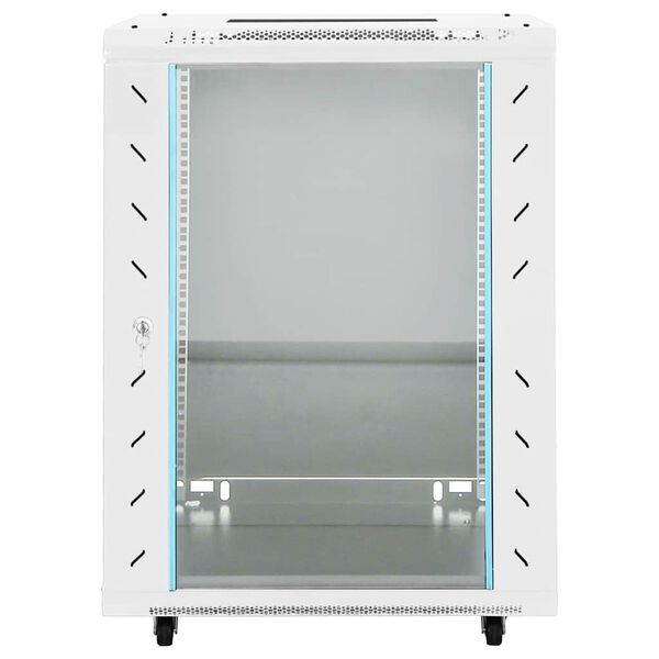 vidaXL Armadietto di Rete 15U con Ruote Girevole 19" IP20 60x45x86 cm